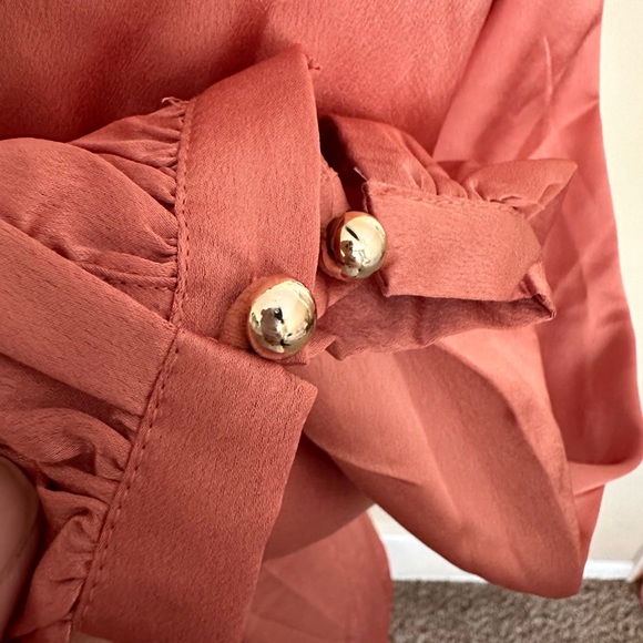 Nasty Gal Make Your Entrance Satin Wrap Maxi Dress Rose - Picture 8 of 9